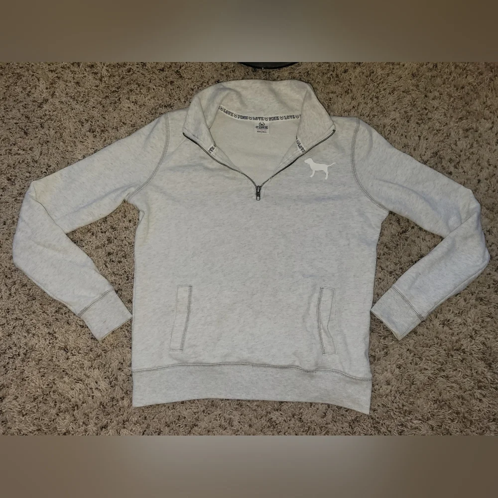 Victoria's Secret Pink Quarter Zip Pullover Women's Sz XS - Picture 2 of 12